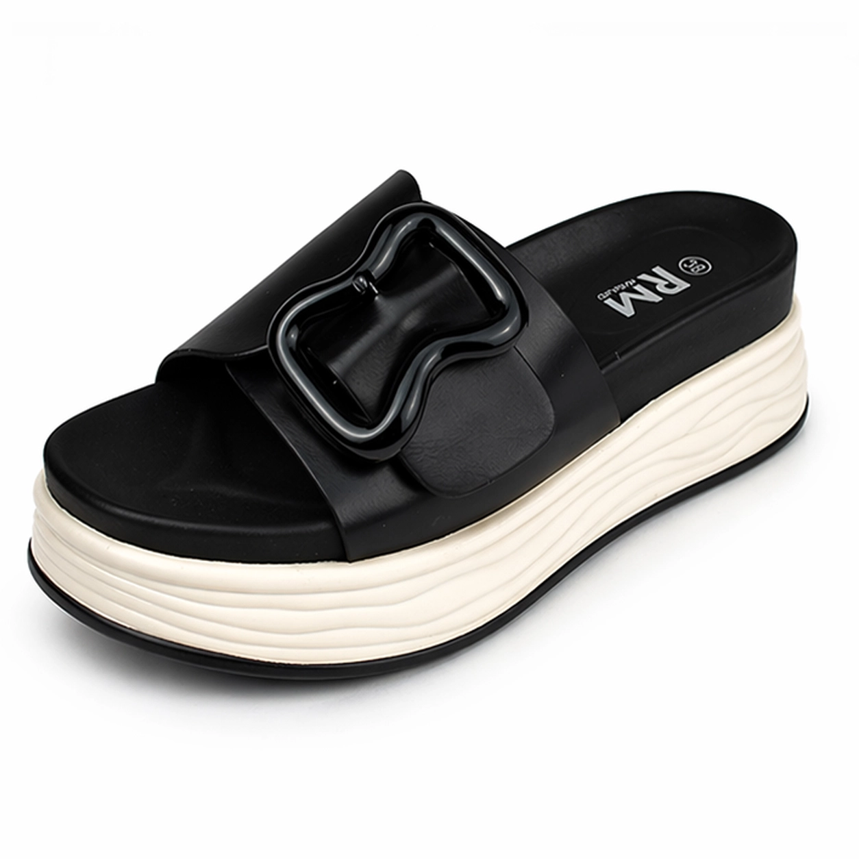 Sandale Compense pour femme 23491 Noir